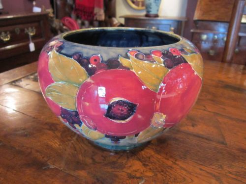 Early Moorcroft Pomegranate on Ochre Jardiniere