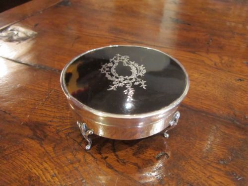 Fine George V Silver & Tortoiseshell Table Box