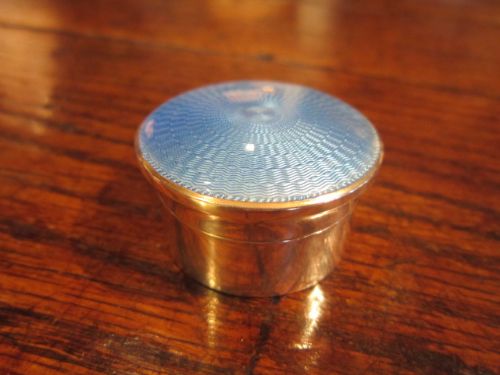Fine George V Silver & Enamel Pill Box