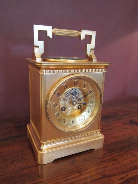 Superb Large Victorian Gilded Striking Carriage Clock