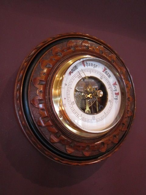 Quality Victorian Walnut & Ebony Barometer