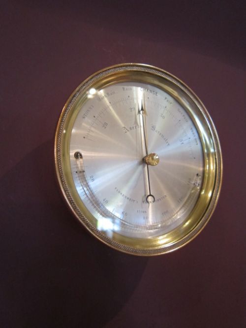 Fine Victorian Silvered Dial Marine Barometer