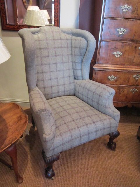 Superb Mid Victorian Upholstered Wing Armchair