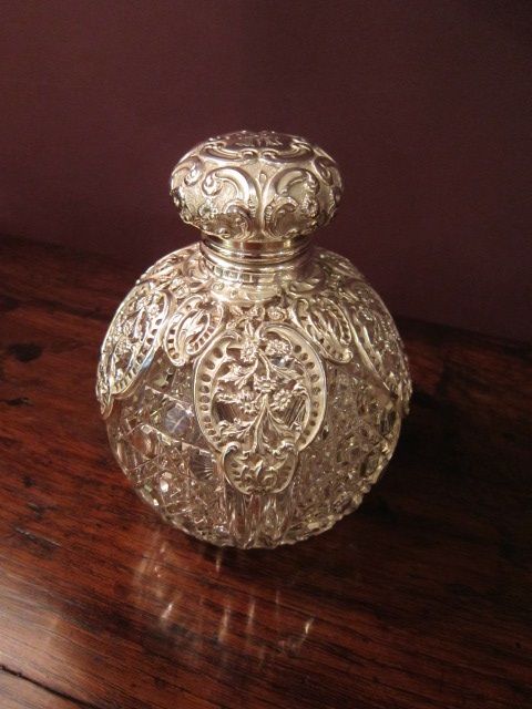 Superb Victorian Silver Mounted Scent Bottle
