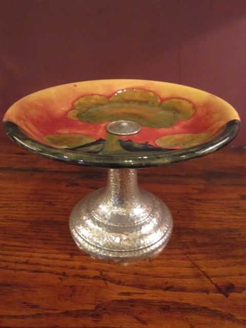 Superb Moorcroft Eventide Pewter Pedestal Tazza