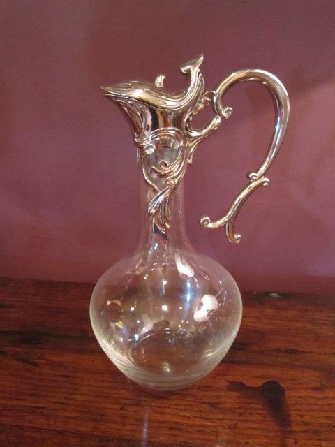 Superb Art Nouveau Period Silvered Claret Jug