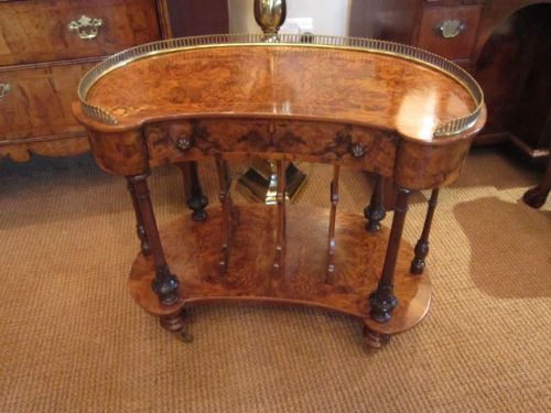 Top Quality Victorian Burr Walnut Music Canterbury