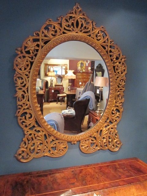 Impressive Art Nouveau Gilded Fretwork Mirror