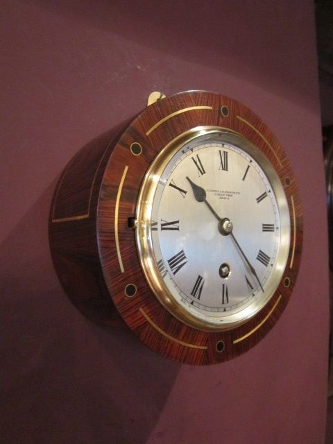 Superb Victorian Rosewood Inlaid Library Clock
