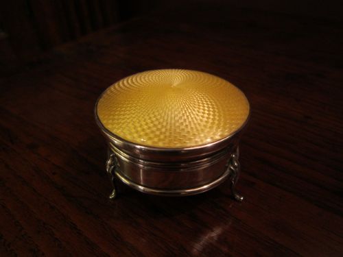 High Quality George V Silver & Enamel Ring Box