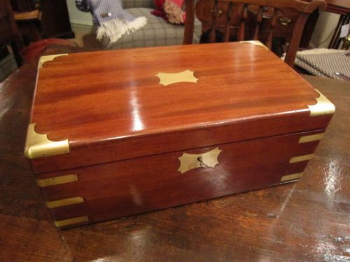 Superb Early Victorian Brass Bound Writing Slope