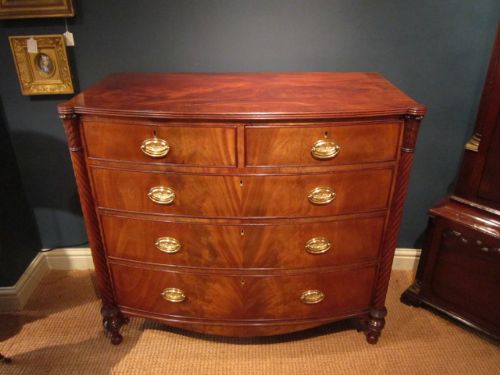 Superior George III Flame Mahogany Bow Chest