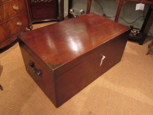 Top Quality George III Mahogany Campaign Trunk