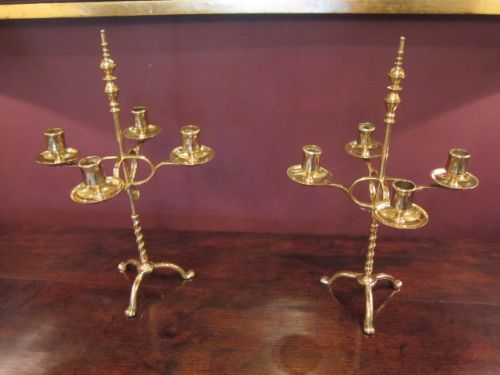Top Quality Pair of Victorian Rise & Fall Candleabra