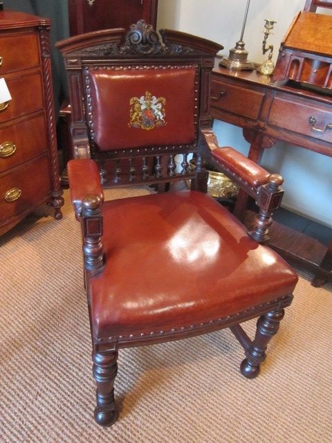 Superb Victorian Oak Court Room Armchair
