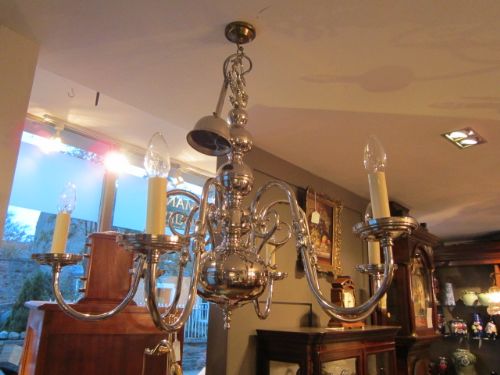 High Quality Edwardian Nickel Plated Chandelier