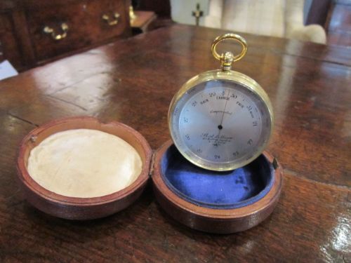 Large Victorian London Campaign Barometer in Case