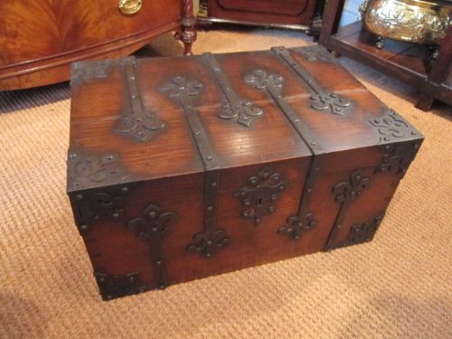 Top Quality Regency Iron Forged Oak Casket