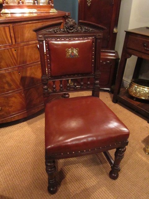 Superb Victorian Oak Court Room Hall Chair
