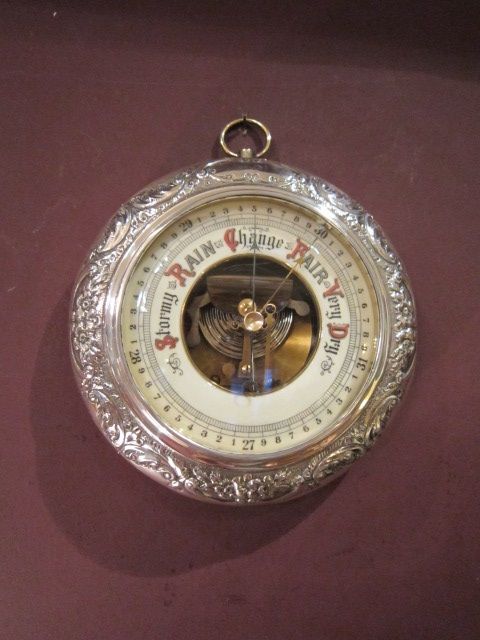 Superb Rare Victorian Silver Mounted Barometer