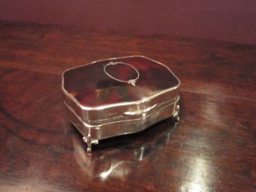 Top Quality George V Silver & Tortoiseshell Jewel Box