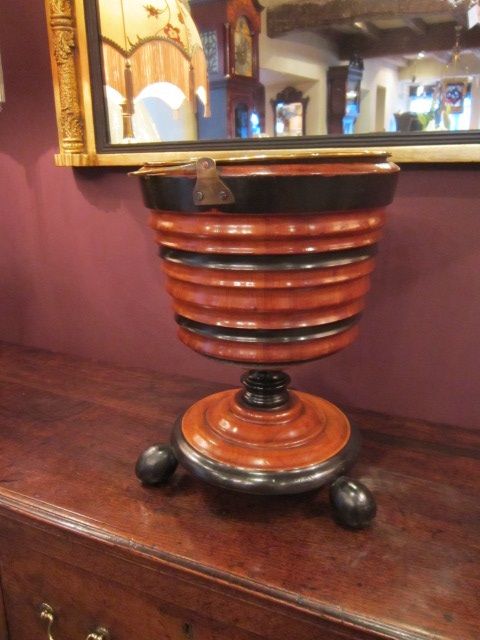 Superb Regency Walnut & Ebony Wine Cooler