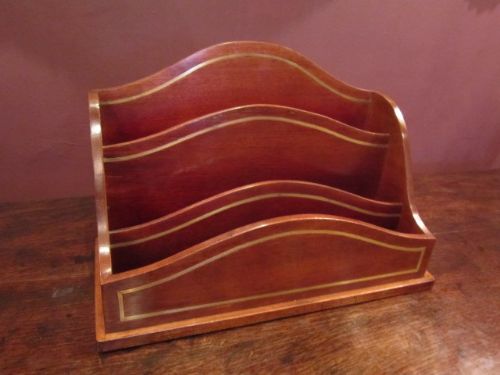 High Quality Early Victorian Brass Inlaid Letter Rack