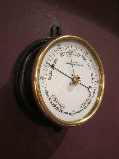 Top Quality Victorian Cast Iron Fisherman's Barometer