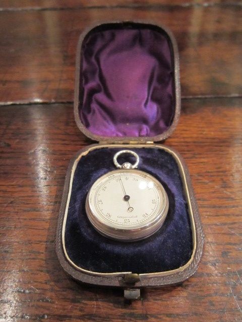 Rare Victorian Silver Miniature Pocket Barometer