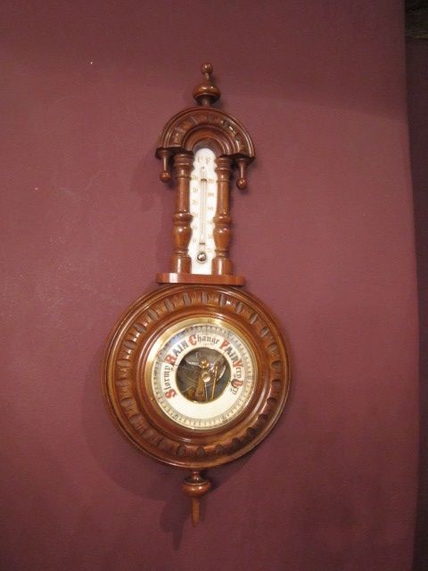 Small Victorian Walnut Pendant Banjo Barometer
