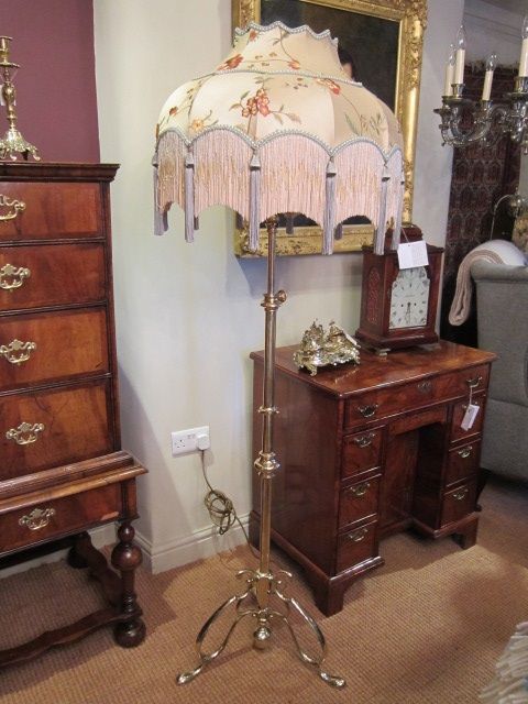 Art Nouveau Rise & Fall Brass Standard Lamp