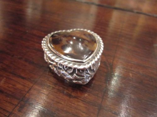 Beautiful Victorian Silver Heart Shaped Pill Box