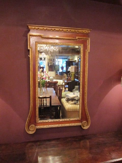 Impressive George III Walnut & Gilt Wall Mirror