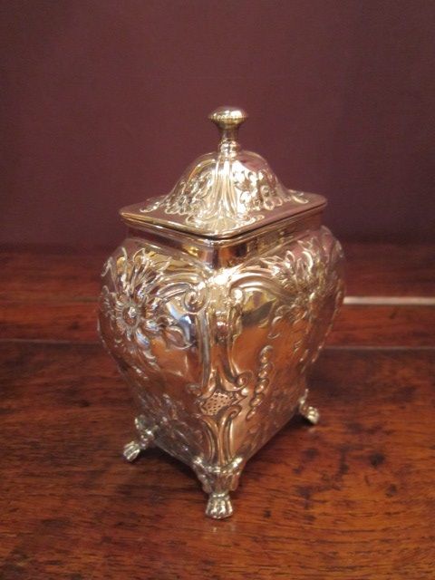 High Quality Edwardian Silver Rococo Tea Caddy
