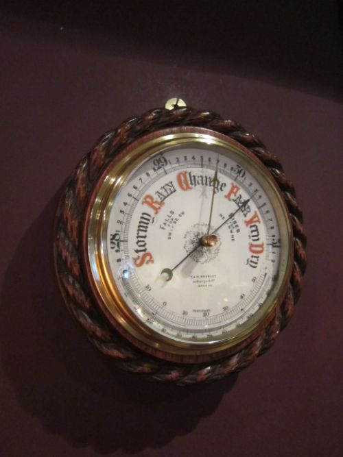 Superb Victorian London Ships Rope Twist Barometer