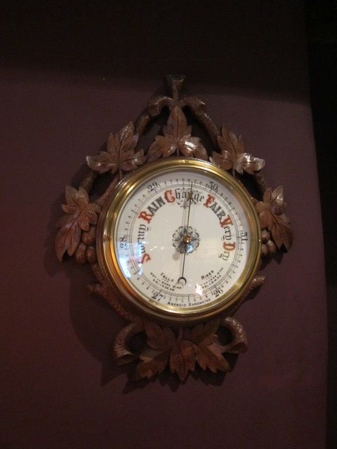 Decorative Victorian Oak Acorn Leaf Barometer
