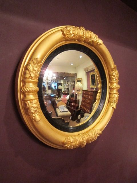 Superb Regency Period Gilt Convex Wall Mirror