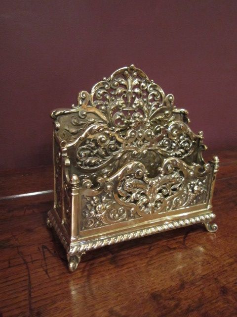 Top Quality Victorian Cast Brass Letter Rack