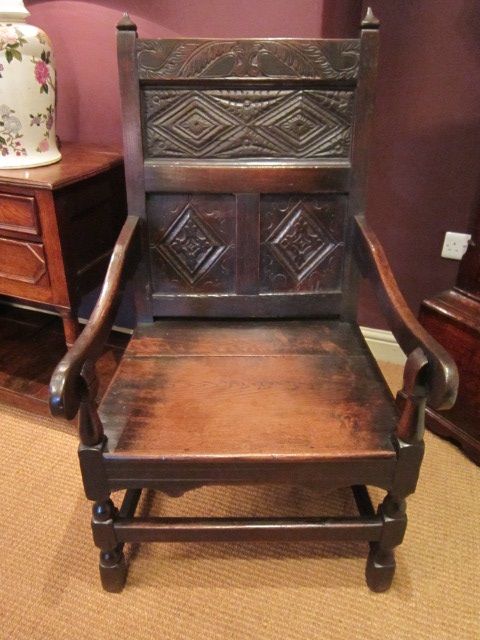 Original Early Georgian Oak Wainscot Chair