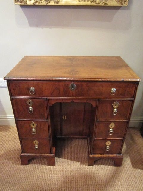 Fine George I Period Walnut Kneehole Desk