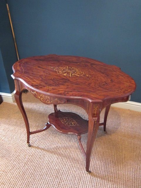 Beautiful Victorian Rosewood Inlaid Table