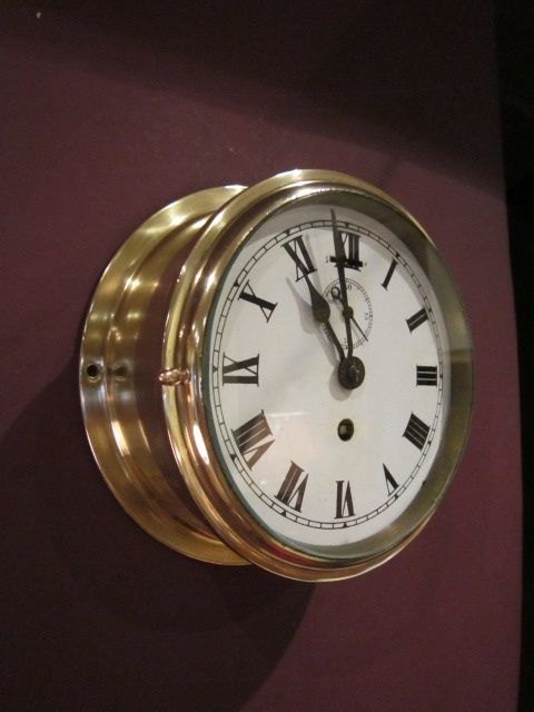 High Quality Edwardian Brass Ship's Clock