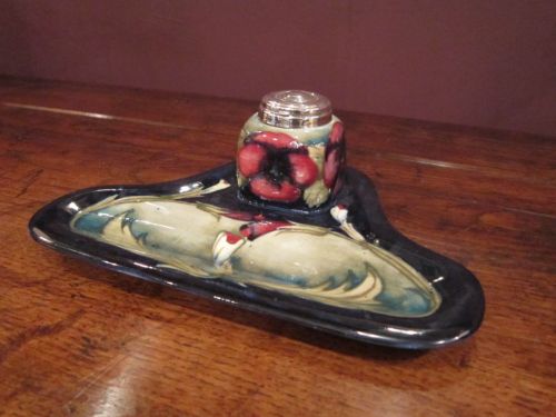 Rare Moorcroft Pansy Pen & Inkstand