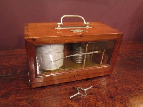Top Quality Edwardian Mahogany Portable Barograph