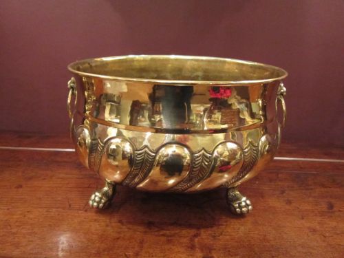 Decorative Embossed Brass Jardiniere