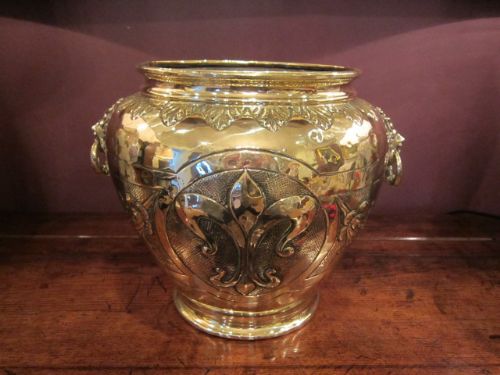 Large Victorian Brass Aspidistra Jardiniere