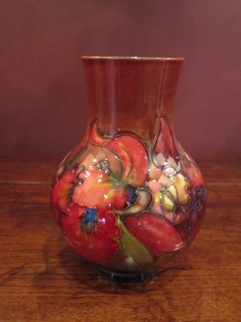 Moorcroft Flambe Slipper Orchid Vase