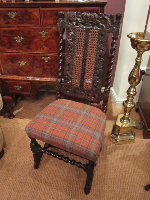 Early 18th Century Carved Oak Hall Chair