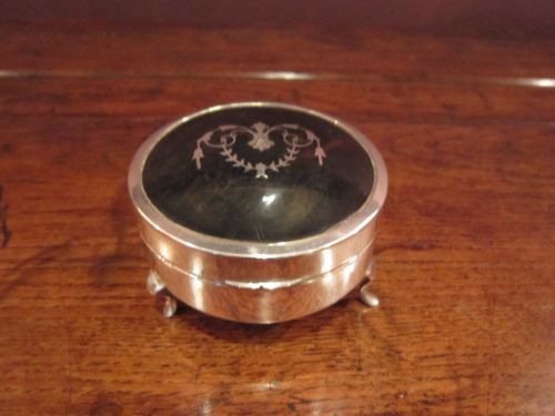 George V Silver & Tortoiseshell Ring Box