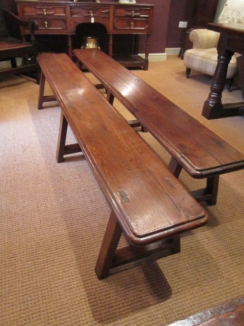 Superb Pair of George III Period Oak Benches